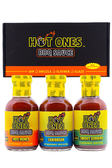 Hot Ones BBQ Trio Pack (Hot Honey / Caribbean / Smoked Serrano) O0